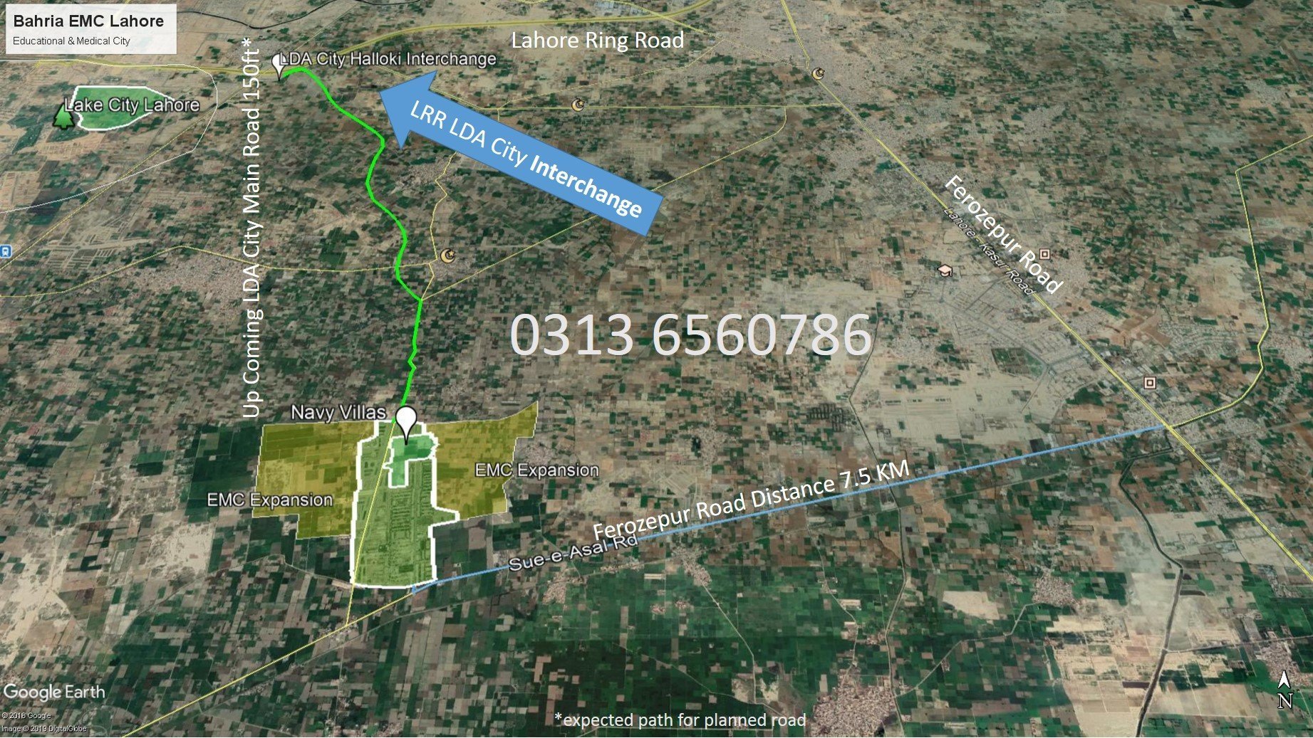 Bahria EMC Location Map Google Earth