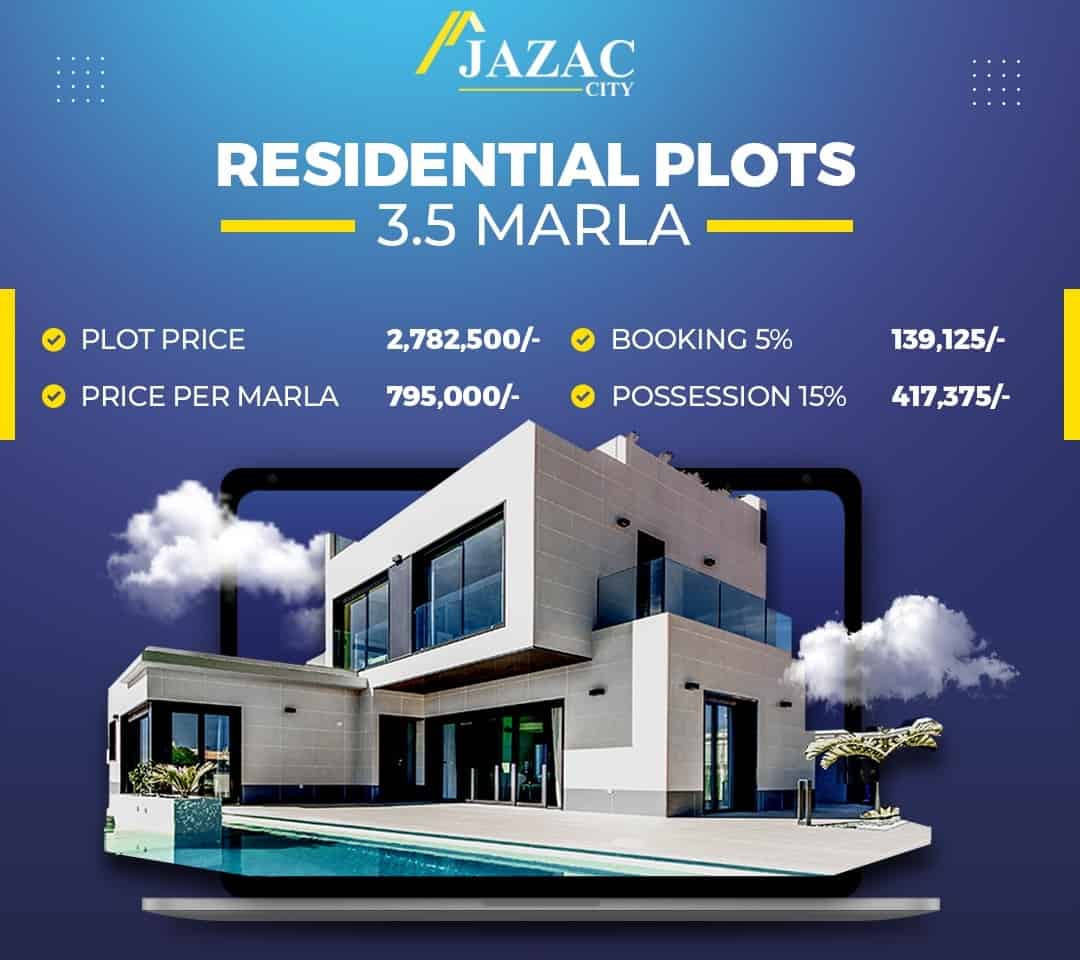 3.5 Marla Possession Plot on 3 Years Payment Plan at Jazak City Lahore
